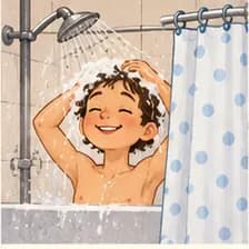 duschen — sich unter der Dusche waschen
